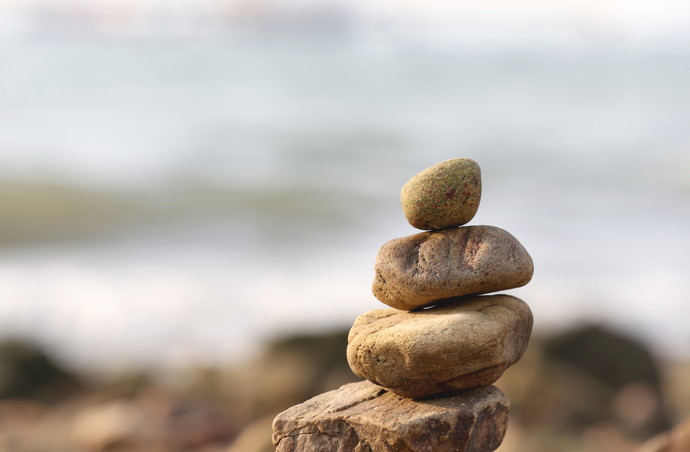 Stone pyramid for healthy ideas.